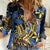 Polynesia Fabric Women Casual Shirt Polynesian Tribal With Frangipani Flowers LT14 Female Blue - Polynesian Pride