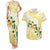Gold And White Polynesia Plumeria Couples Matching Tank Maxi Dress and Hawaiian Shirt Curves Tropical Vibes