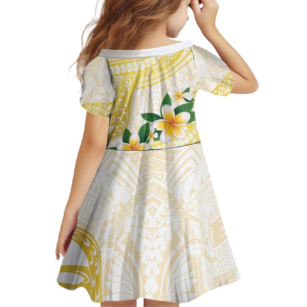 Gold And White Polynesia Plumeria Family Matching Mermaid Dress and Hawaiian Shirt Curves Tropical Vibes LT14 - Polynesian Pride