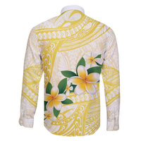 Gold And White Polynesia Plumeria Family Matching Tank Maxi Dress and Hawaiian Shirt Curves Tropical Vibes LT14 - Polynesian Pride