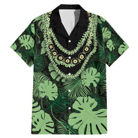 Green Hawaii Kukui Nut Lei Family Matching Mermaid Dress and Hawaiian Shirt Hawaiian Pattern Monstera Tropical Vibes - Polynesian Pride