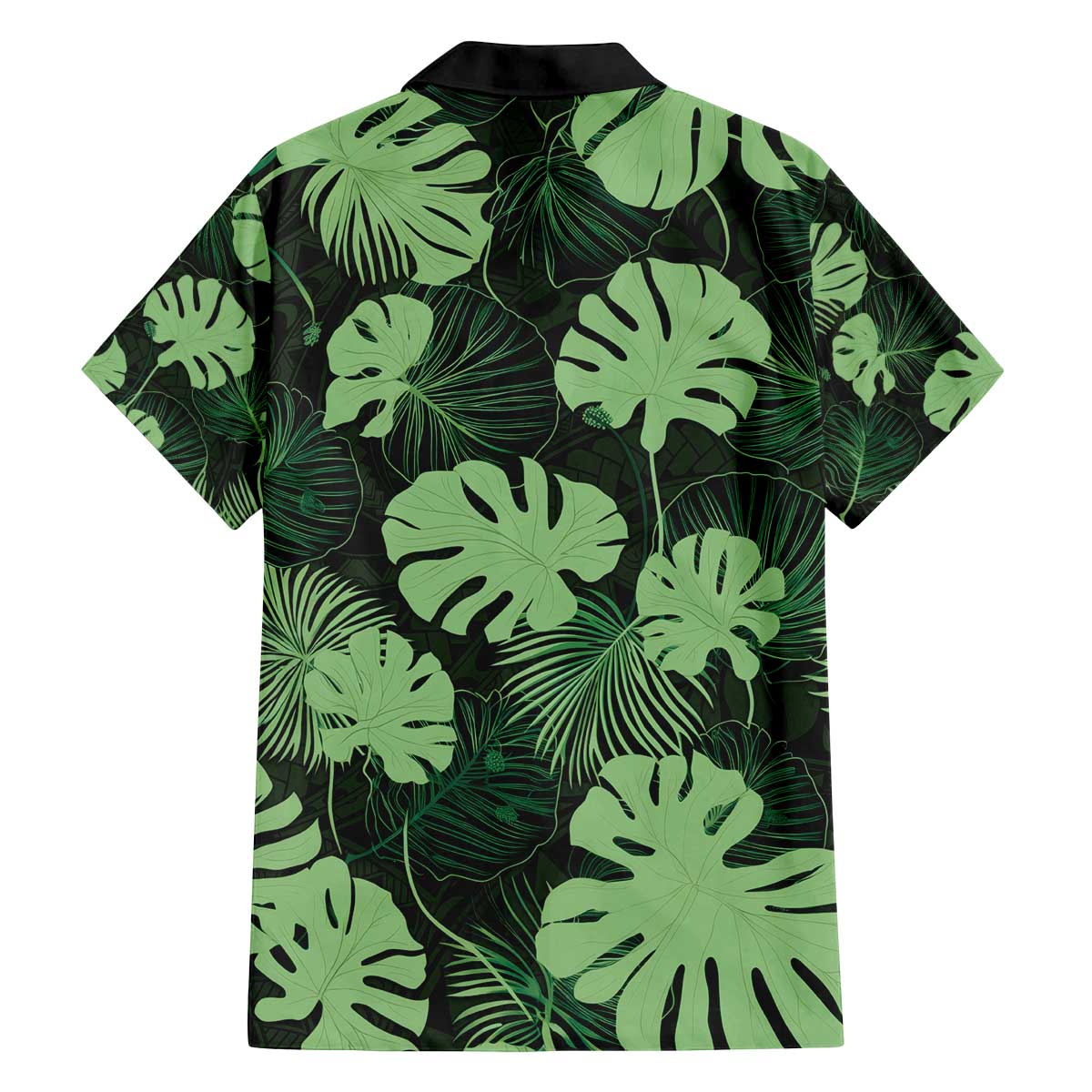 Green Hawaii Kukui Nut Lei Family Matching Off The Shoulder Long Sleeve Dress and Hawaiian Shirt Hawaiian Pattern Monstera Tropical Vibes - Polynesian Pride
