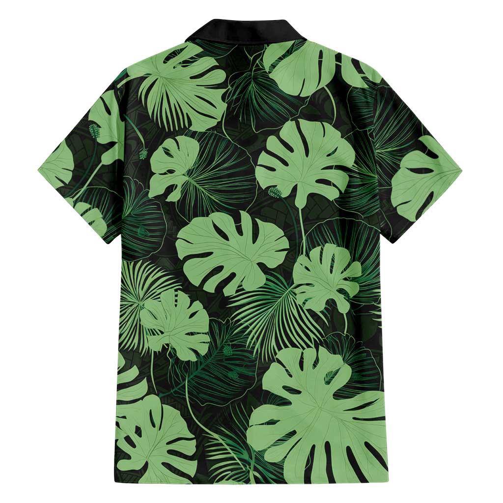 Green Hawaii Kukui Nut Lei Family Matching Puletasi and Hawaiian Shirt Hawaiian Pattern Monstera Tropical Vibes - Polynesian Pride