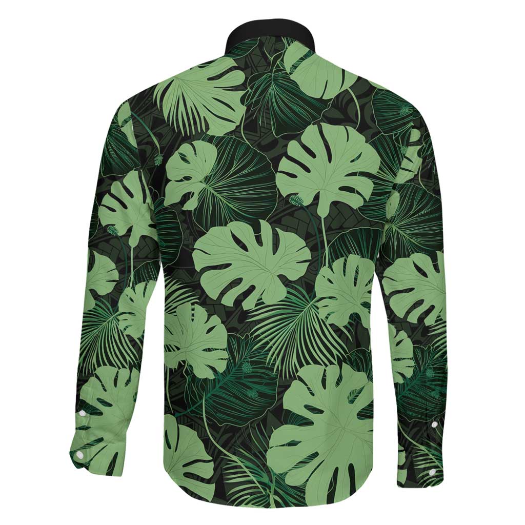 Green Hawaii Kukui Nut Lei Family Matching Puletasi and Hawaiian Shirt Hawaiian Pattern Monstera Tropical Vibes - Polynesian Pride