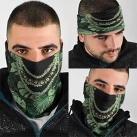 Green Hawaii Kukui Nut Lei Neck Gaiter Hawaiian Pattern Monstera Tropical Vibes - Polynesian Pride