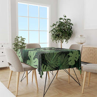 Green Hawaii Kukui Nut Lei Tablecloth Hawaiian Pattern Monstera Tropical Vibes - Polynesian Pride