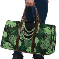 Green Hawaii Kukui Nut Lei Travel Bag Hawaiian Pattern Monstera Tropical Vibes - Polynesian Pride