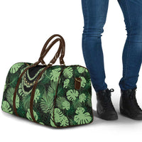 Green Hawaii Kukui Nut Lei Travel Bag Hawaiian Pattern Monstera Tropical Vibes - Polynesian Pride