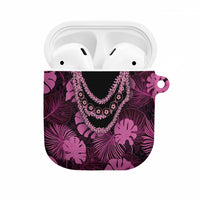 Pink Hawaii Kukui Nut Lei AirPods Case Hawaiian Pattern Monstera Tropical Vibes - Polynesian Pride