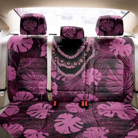 Pink Hawaii Kukui Nut Lei Back Car Seat Cover Hawaiian Pattern Monstera Tropical Vibes - Polynesian Pride
