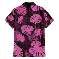 Pink Hawaii Kukui Nut Lei Family Matching Off The Shoulder Long Sleeve Dress and Hawaiian Shirt Hawaiian Pattern Monstera Tropical Vibes - Polynesian Pride