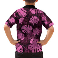 Pink Hawaii Kukui Nut Lei Family Matching Off Shoulder Short Dress and Hawaiian Shirt Hawaiian Pattern Monstera Tropical Vibes - Polynesian Pride