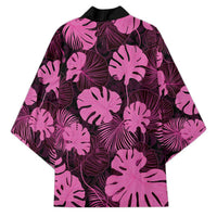 Pink Hawaii Kukui Nut Lei Kimono Hawaiian Pattern Monstera Tropical Vibes - Polynesian Pride
