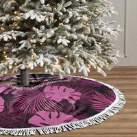 Pink Hawaii Kukui Nut Lei Tree Skirt Hawaiian Pattern Monstera Tropical Vibes - Polynesian Pride