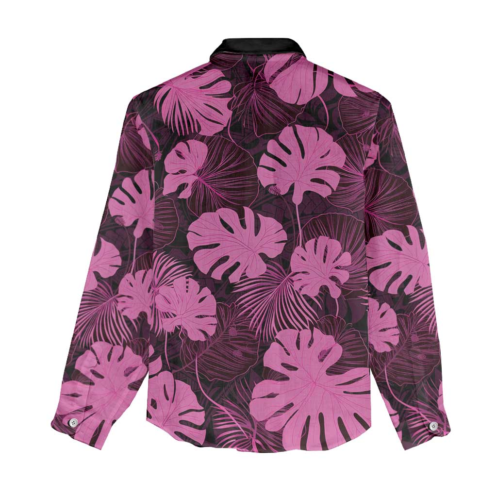 Pink Hawaii Kukui Nut Lei Women Casual Shirt Hawaiian Pattern Monstera Tropical Vibes LT14 - Polynesian Pride