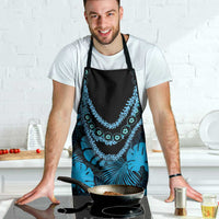 Blue Hawaii Kukui Nut Lei Apron Hawaiian Pattern Monstera Tropical Vibes - Polynesian Pride