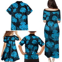 Blue Hawaii Kukui Nut Lei Family Matching Puletasi and Hawaiian Shirt Hawaiian Pattern Monstera Tropical Vibes - Polynesian Pride