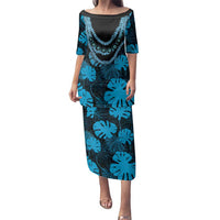 Blue Hawaii Kukui Nut Lei Family Matching Puletasi and Hawaiian Shirt Hawaiian Pattern Monstera Tropical Vibes - Polynesian Pride