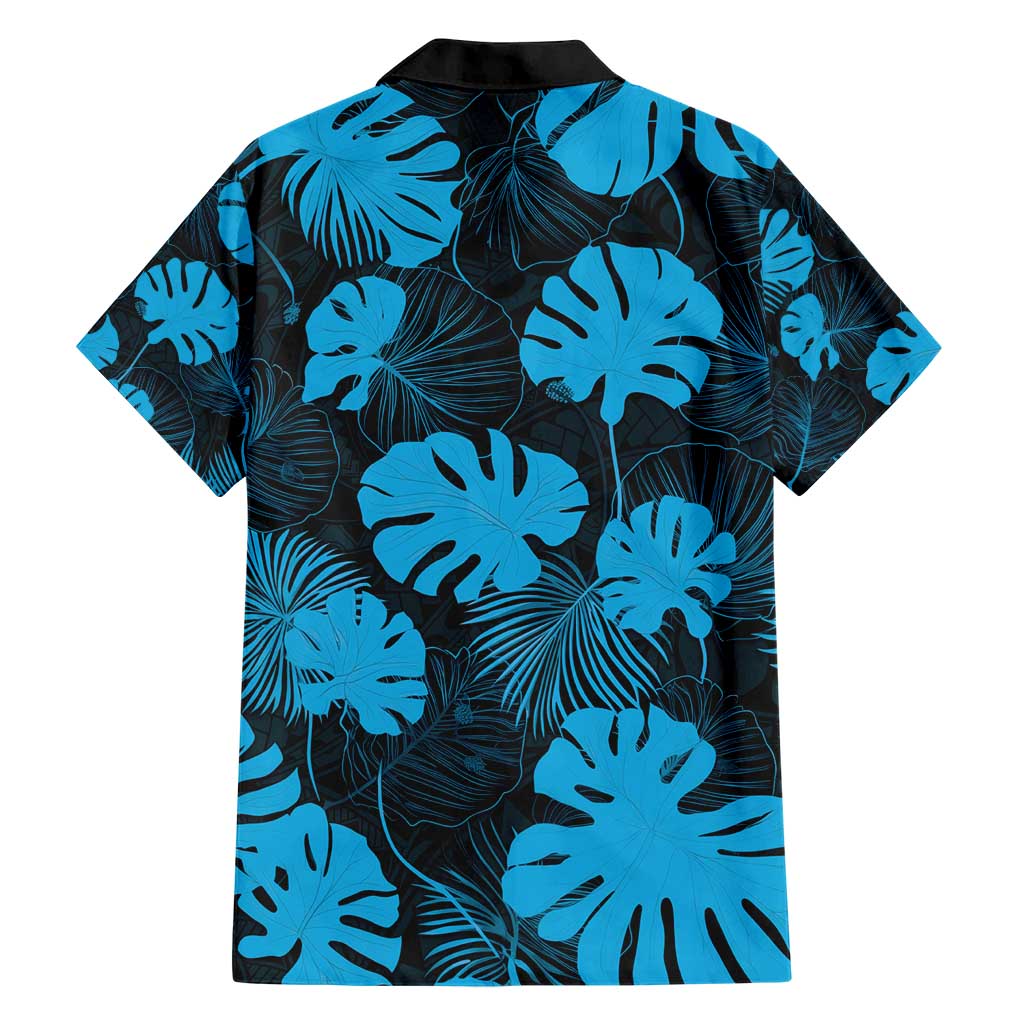 Blue Hawaii Kukui Nut Lei Hawaiian Shirt Hawaiian Pattern Monstera Tropical Vibes - Polynesian Pride