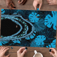 Blue Hawaii Kukui Nut Lei Puzzle Hawaiian Pattern Monstera Tropical Vibes - Polynesian Pride