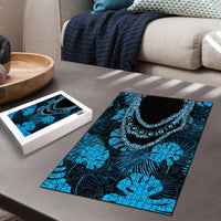 Blue Hawaii Kukui Nut Lei Puzzle Hawaiian Pattern Monstera Tropical Vibes - Polynesian Pride