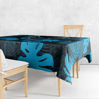 Blue Hawaii Kukui Nut Lei Tablecloth Hawaiian Pattern Monstera Tropical Vibes - Polynesian Pride