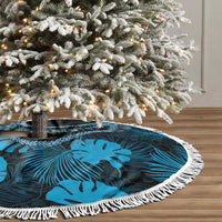 Blue Hawaii Kukui Nut Lei Tree Skirt Hawaiian Pattern Monstera Tropical Vibes - Polynesian Pride