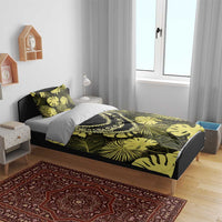 Yellow Hawaii Kukui Nut Lei Bedding Set Hawaiian Pattern Monstera Tropical Vibes - Polynesian Pride