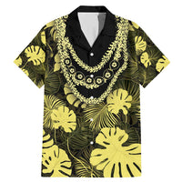 Yellow Hawaii Kukui Nut Lei Family Matching Mermaid Dress and Hawaiian Shirt Hawaiian Pattern Monstera Tropical Vibes - Polynesian Pride