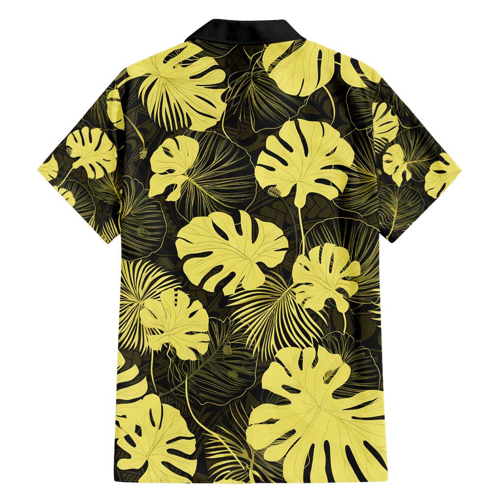 Yellow Hawaii Kukui Nut Lei Family Matching Puletasi and Hawaiian Shirt Hawaiian Pattern Monstera Tropical Vibes - Polynesian Pride