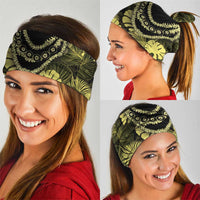 Yellow Hawaii Kukui Nut Lei Neck Gaiter Hawaiian Pattern Monstera Tropical Vibes - Polynesian Pride