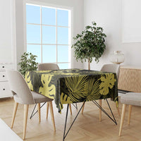 Yellow Hawaii Kukui Nut Lei Tablecloth Hawaiian Pattern Monstera Tropical Vibes - Polynesian Pride