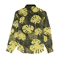Yellow Hawaii Kukui Nut Lei Women Casual Shirt Hawaiian Pattern Monstera Tropical Vibes - Polynesian Pride