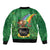 Hawaii Saint Patrick's Day Bomber Jacket Funny Leprechaun With Pot Of Gold - Polynesian Tattoo