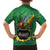 Hawaii Saint Patrick's Day Family Matching Summer Maxi Dress and Hawaiian Shirt Funny Leprechaun With Pot Of Gold - Polynesian Tattoo