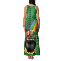 Hawaii Saint Patrick's Day Family Matching Tank Maxi Dress and Hawaiian Shirt Funny Leprechaun With Pot Of Gold - Polynesian Tattoo