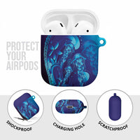 Purple Paradise Polynesia Jellyfish AirPods Case Plumeria Polynesian Tattoo Glowing Vibes