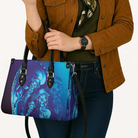 Purple Paradise Polynesia Jellyfish Leather Bag Plumeria Polynesian Tattoo Glowing Vibes LT14 - Polynesian Pride
