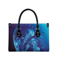 Purple Paradise Polynesia Jellyfish Leather Bag Plumeria Polynesian Tattoo Glowing Vibes LT14 - Polynesian Pride