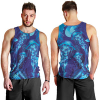 Purple Paradise Polynesia Jellyfish Men Tank Top Plumeria Polynesian Tattoo Glowing Vibes LT14 - Polynesian Pride