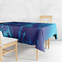 Purple Paradise Polynesia Jellyfish Tablecloth Plumeria Polynesian Tattoo Glowing Vibes