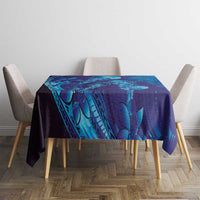 Purple Paradise Polynesia Jellyfish Tablecloth Plumeria Polynesian Tattoo Glowing Vibes