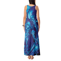 Purple Paradise Polynesia Jellyfish Tank Maxi Dress Plumeria Polynesian Tattoo Glowing Vibes