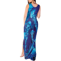Purple Paradise Polynesia Jellyfish Tank Maxi Dress Plumeria Polynesian Tattoo Glowing Vibes