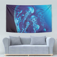 Purple Paradise Polynesia Jellyfish Tapestry Plumeria Polynesian Tattoo Glowing Vibes LT14 - Polynesian Pride
