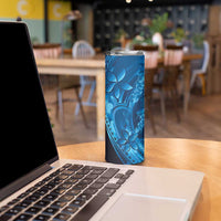 Blue Gradient Polynesia Jellyfish Skinny Tumbler Plumeria Polynesian Tattoo Glowing Vibes LT14 - Polynesian Pride