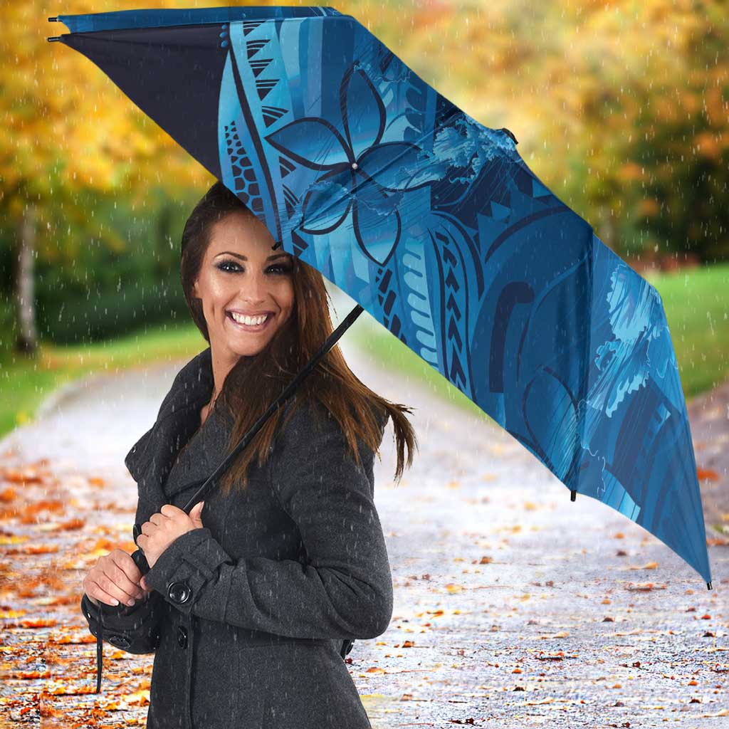 Blue Gradient Polynesia Jellyfish Umbrella Plumeria Polynesian Tattoo Glowing Vibes