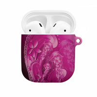 Pink Gradient Polynesia Jellyfish AirPods Case Plumeria Polynesian Tattoo Glowing Vibes