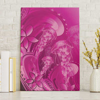 Pink Gradient Polynesia Jellyfish Canvas Wall Art Plumeria Polynesian Tattoo Glowing Vibes LT14 Without Frame Pink - Polynesian Pride