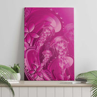 Pink Gradient Polynesia Jellyfish Canvas Wall Art Plumeria Polynesian Tattoo Glowing Vibes LT14 - Polynesian Pride
